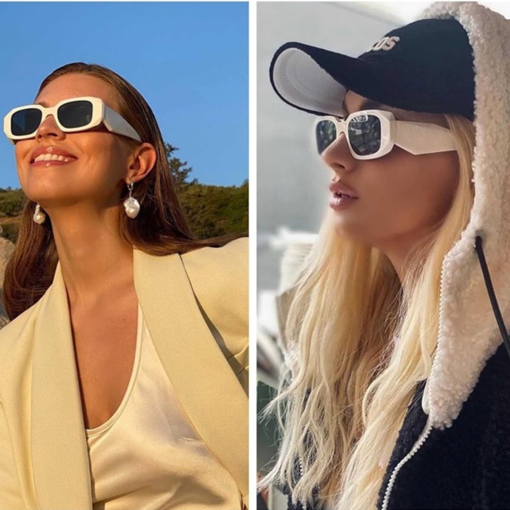 White Rectangular Sunglasses